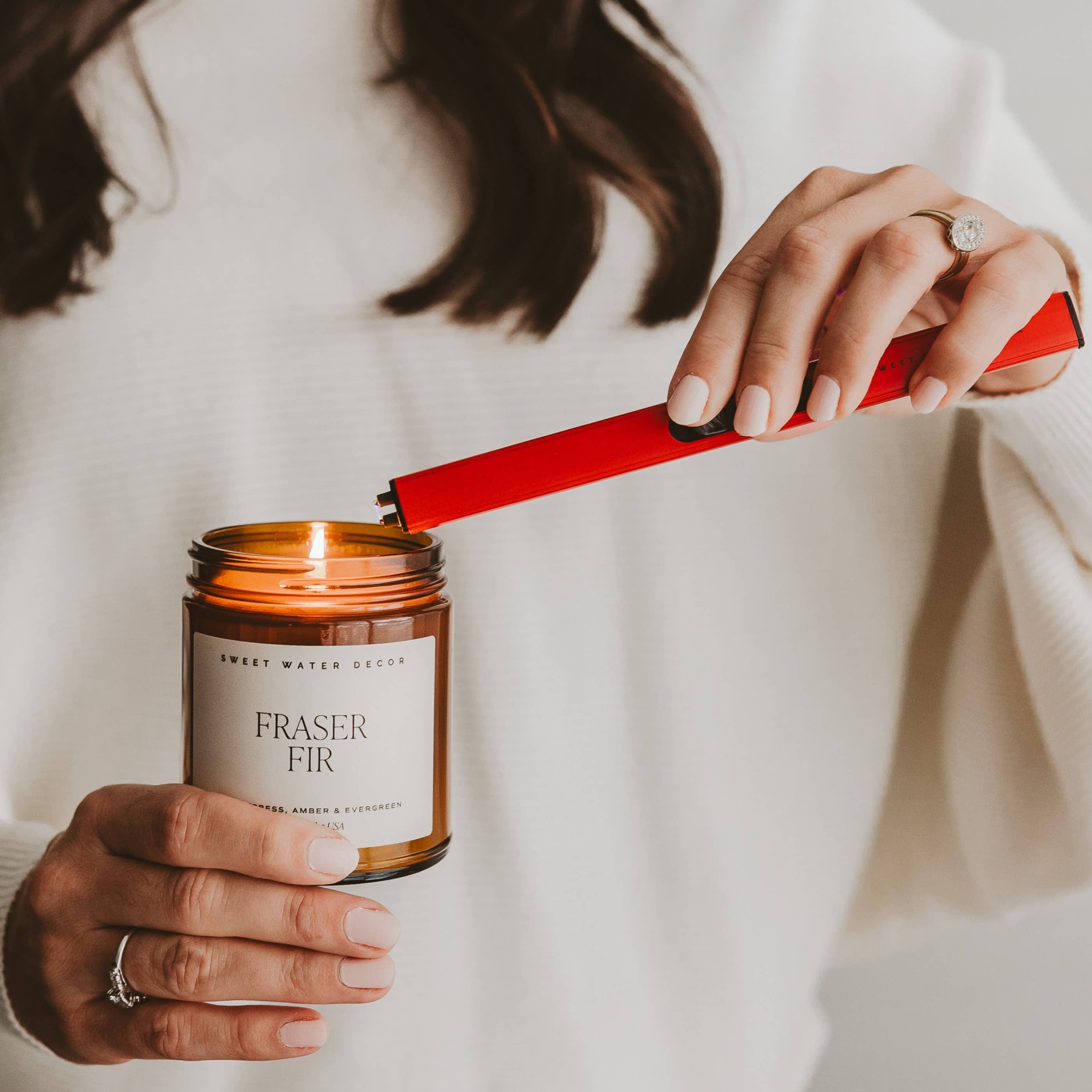 Red Rechargeable Electric Lighter-310 Gift-Sweet Water Decor-The Lovely Closet, Women's Fashion Boutique in Alexandria, KY