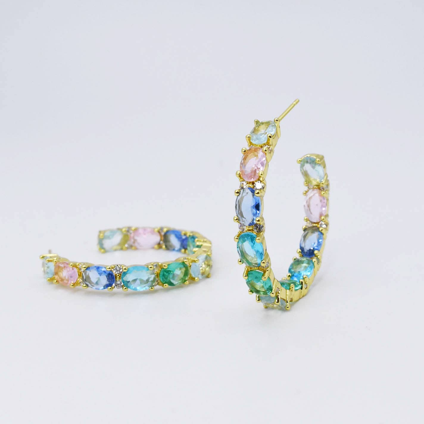 Pastel Dreams Hoop Gold -250 Jewelry-Treasure Jewels Inc.-The Lovely Closet, Women's Fashion Boutique in Alexandria, KY