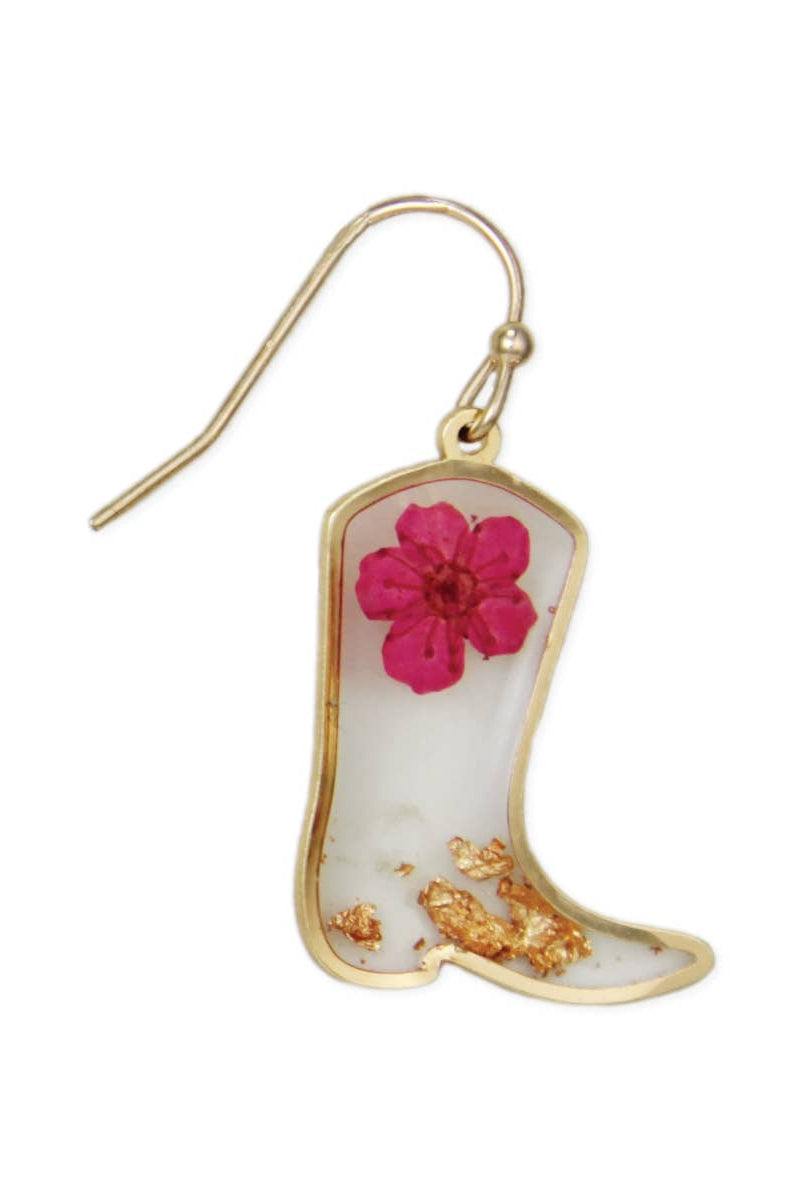 Botanical Boots Dried Flower Cowboy Boot Earrings-280 Accessories-ZAD-The Lovely Closet, Women's Fashion Boutique in Alexandria, KY
