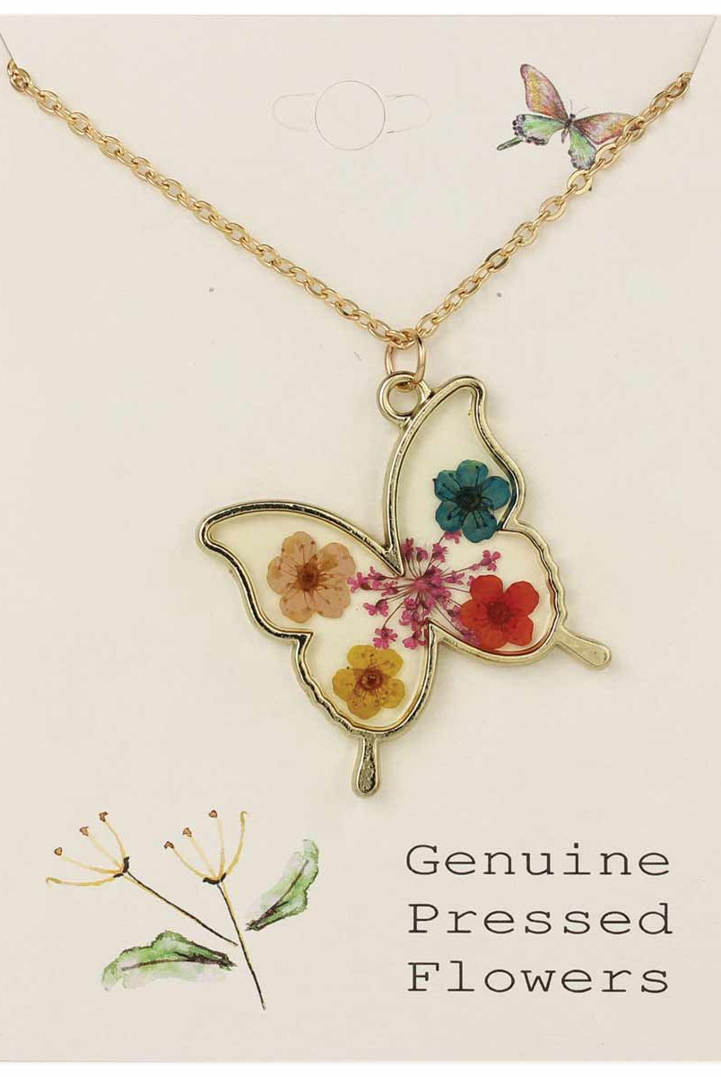 Butterfly Bouquet Dried Flower Necklace-280 Accessories-ZAD-The Lovely Closet, Women's Fashion Boutique in Alexandria, KY