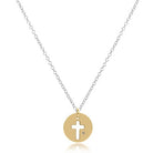 16" Mixed Metal Blessed Disc Charm Necklace-260 eNewton-eNewton-The Lovely Closet, Women's Fashion Boutique in Alexandria, KY