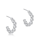1” Silver Beaded 4mm Post Hoop-Earrings-eNewton-The Lovely Closet, Women's Fashion Boutique in Alexandria, KY