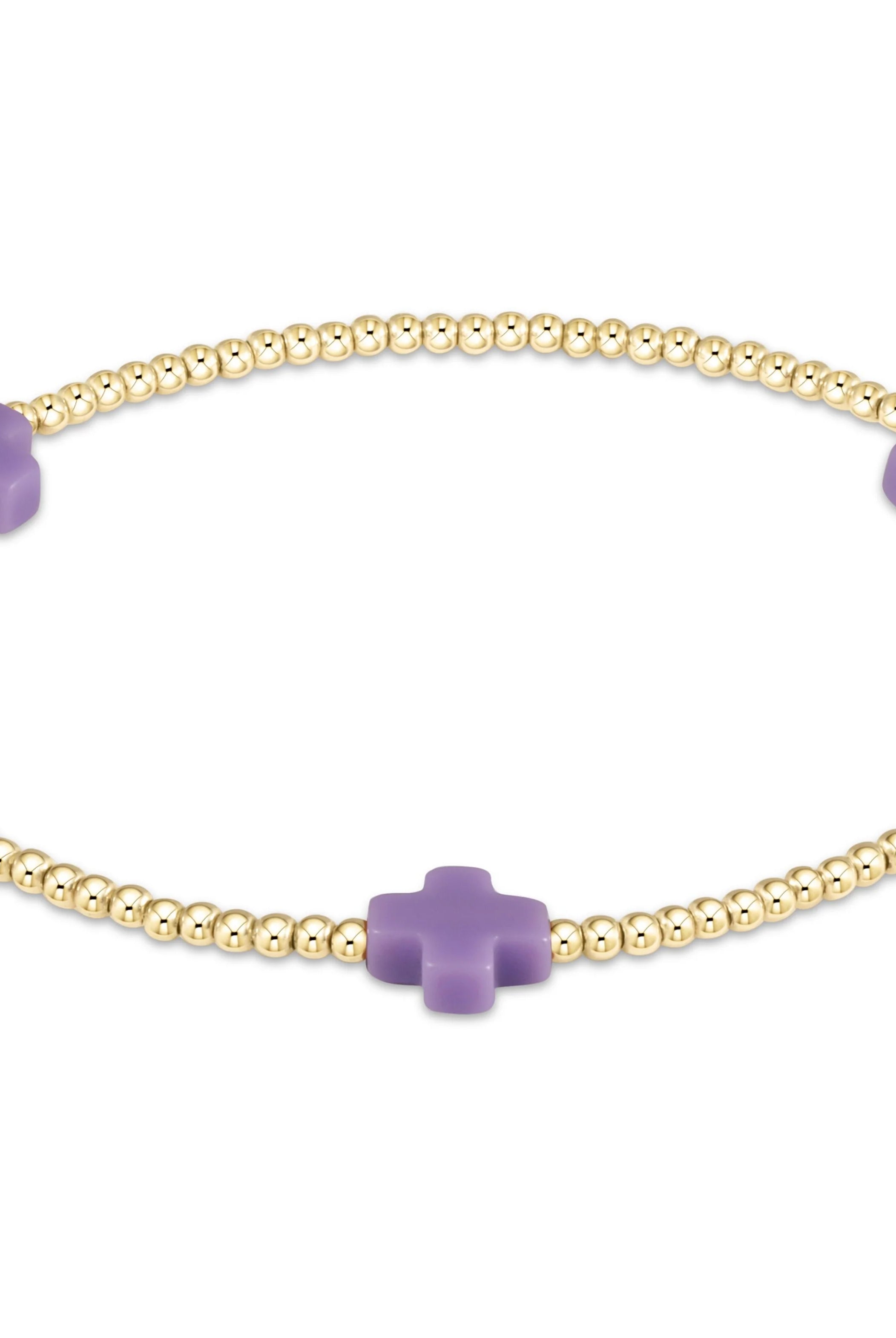 Signature Cross Gold Pattern 2mm Bead Bracelet-260 eNewton-eNewton-The Lovely Closet, Women's Fashion Boutique in Alexandria, KY