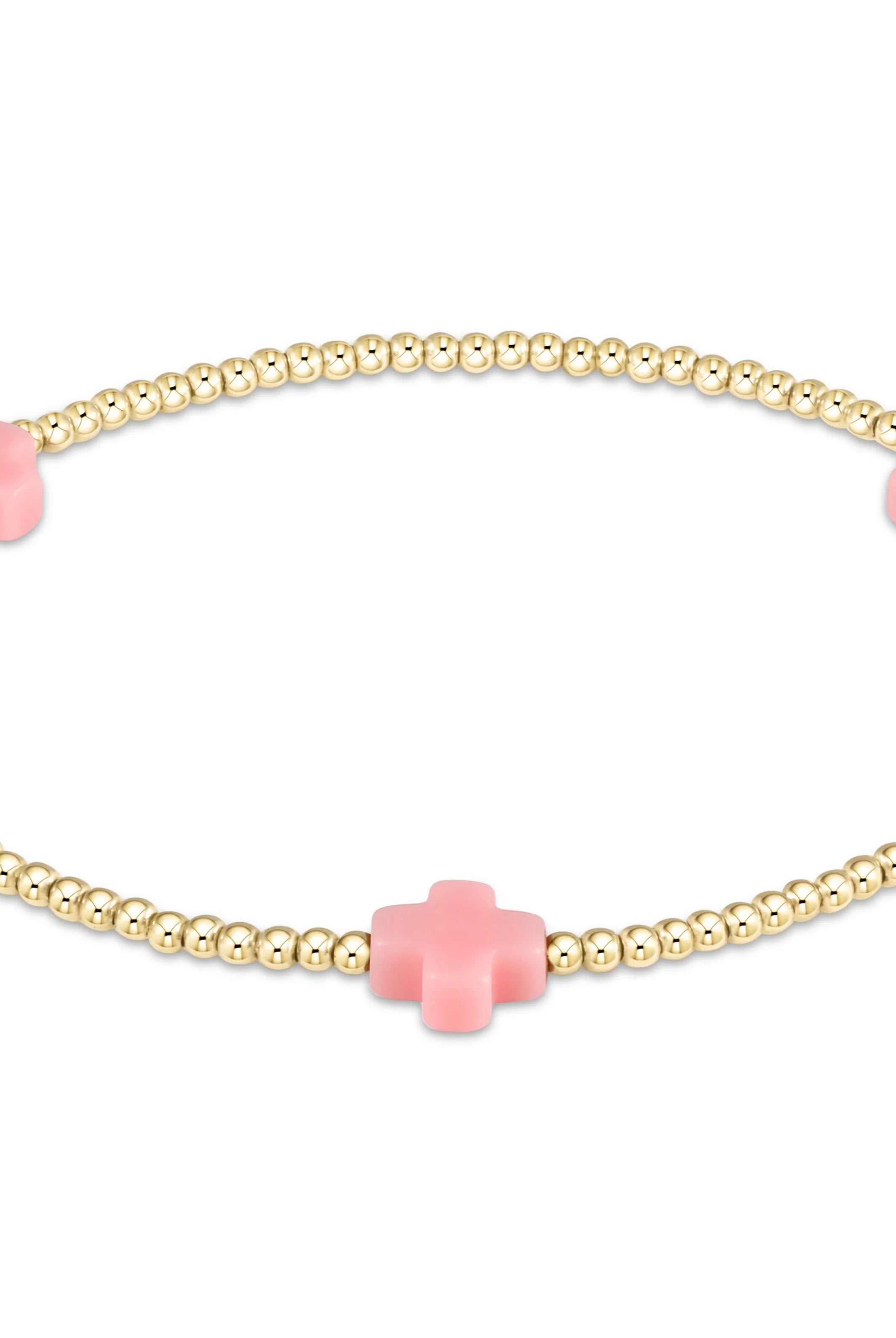 Signature Cross Gold Pattern 2mm Bead Bracelet-260 eNewton-eNewton-The Lovely Closet, Women's Fashion Boutique in Alexandria, KY