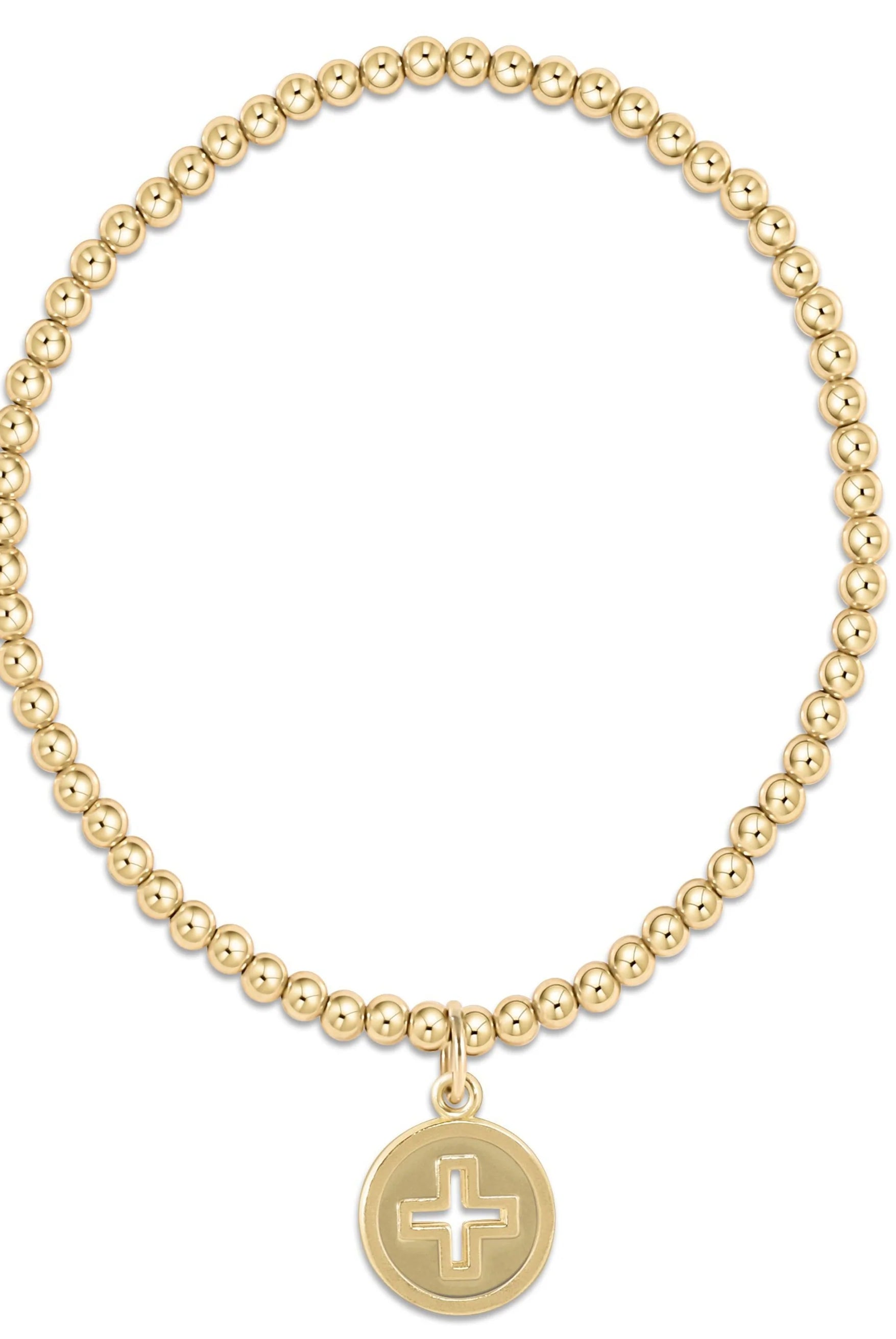 Classic Gold 3mm Signature Cross Disc Bracelet-260 eNewton-eNewton-The Lovely Closet, Women's Fashion Boutique in Alexandria, KY