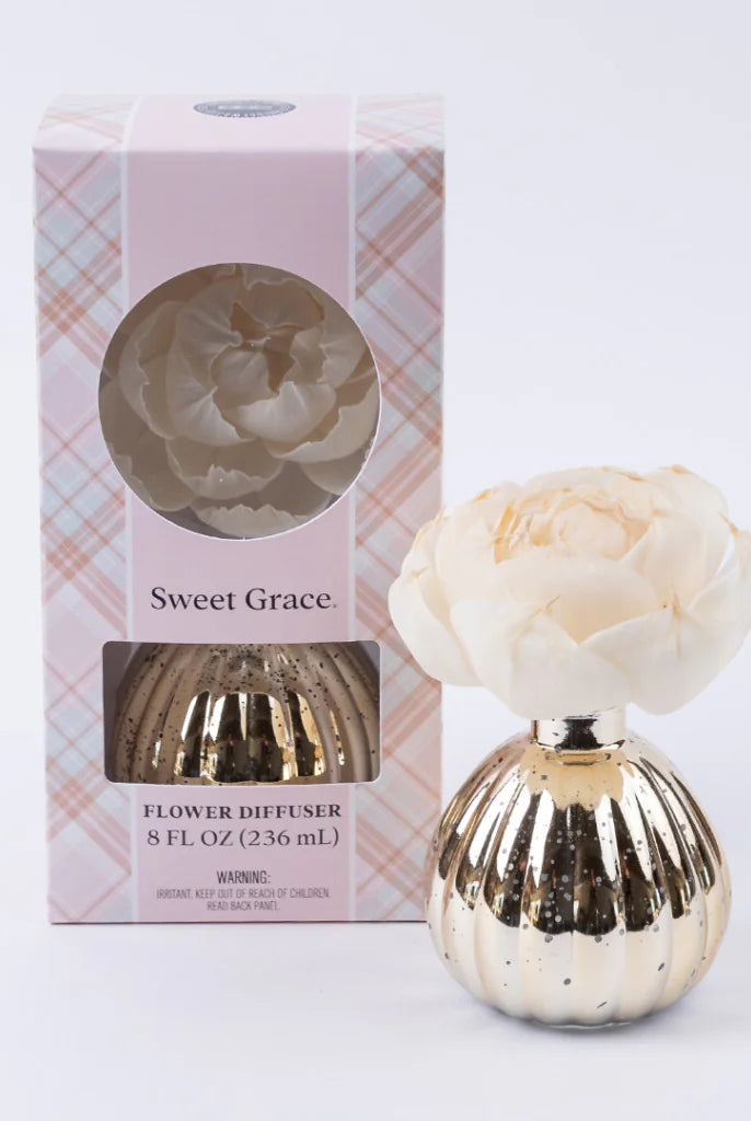 Sweet Grace Flower Diffuser - Mercury Glass-310 Gift-Bridgewater Candle Co.-The Lovely Closet, Women's Fashion Boutique in Alexandria, KY