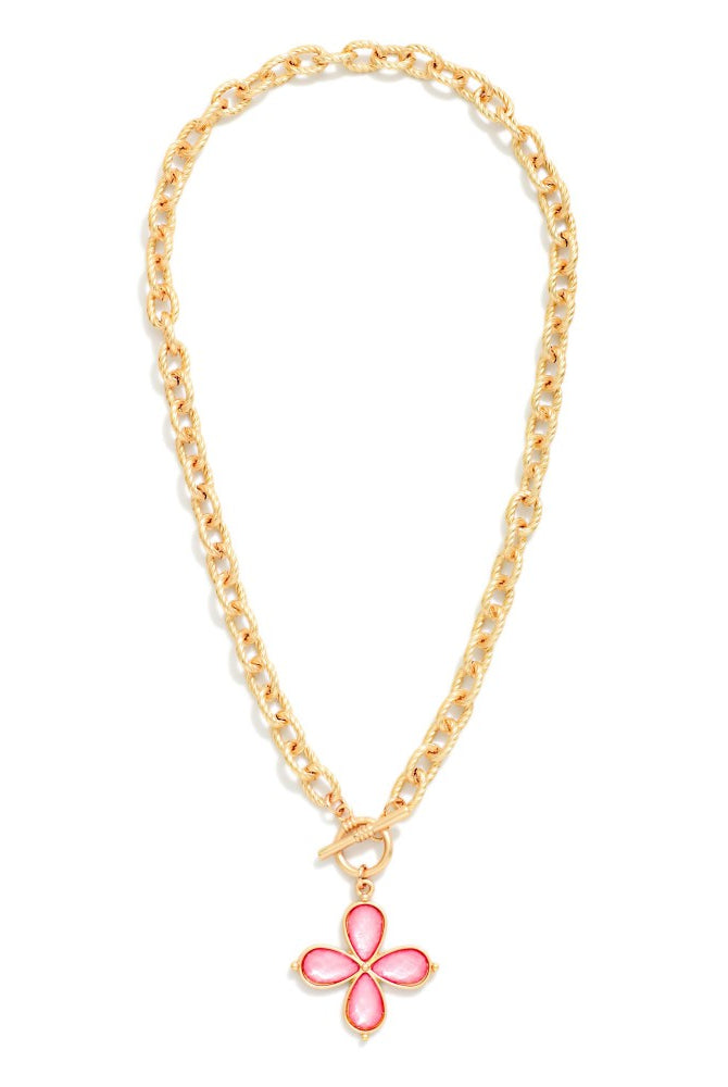 Chain Link Toggle Clasp Necklace - Pink-280 Accessories-judson-The Lovely Closet, Women's Fashion Boutique in Alexandria, KY
