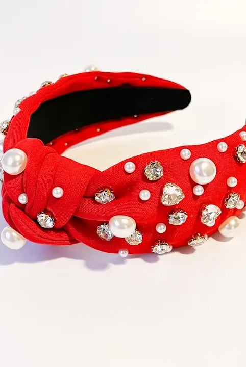 Festive Headbands-Red-300 Headwear-Brittyland-The Lovely Closet, Women's Fashion Boutique in Alexandria, KY