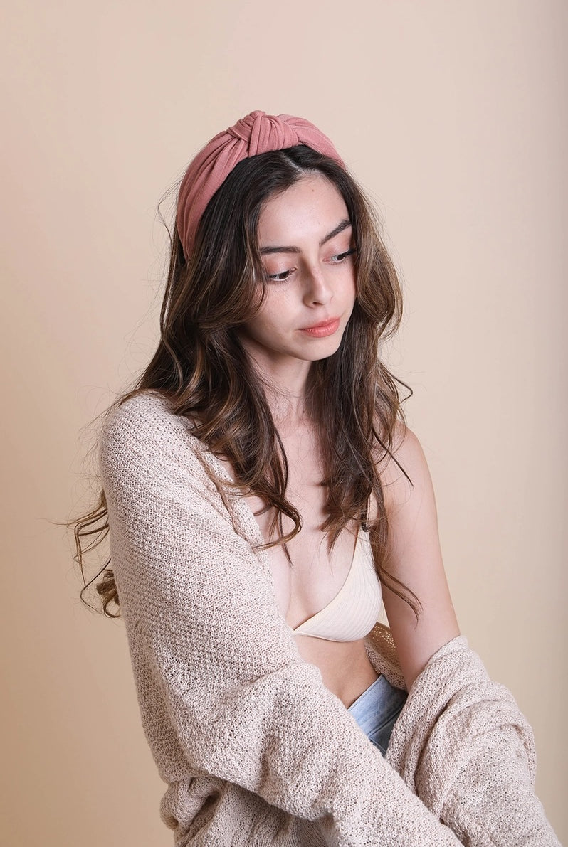 Textured Topknot Headband - Rose-Headbands-Leto Accessories-The Lovely Closet, Women's Fashion Boutique in Alexandria, KY