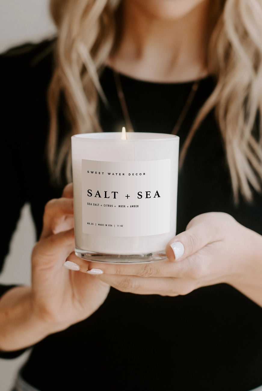 Salt and Sea 11 oz Soy Candle-310 Gift-Sweet Water Decor-The Lovely Closet, Women's Fashion Boutique in Alexandria, KY