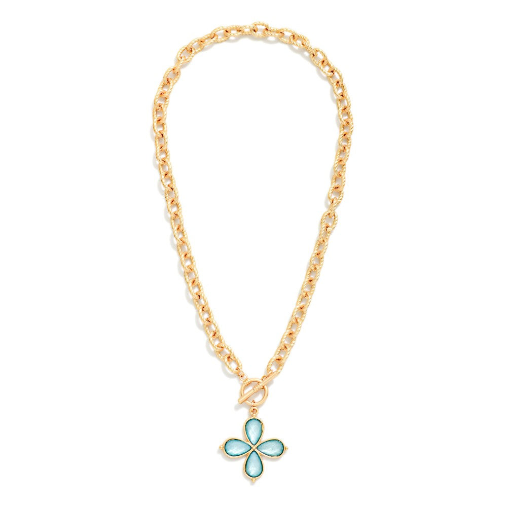 Chain Link Toggle Clasp Necklace - Blue-280 Accessories-judson-The Lovely Closet, Women's Fashion Boutique in Alexandria, KY