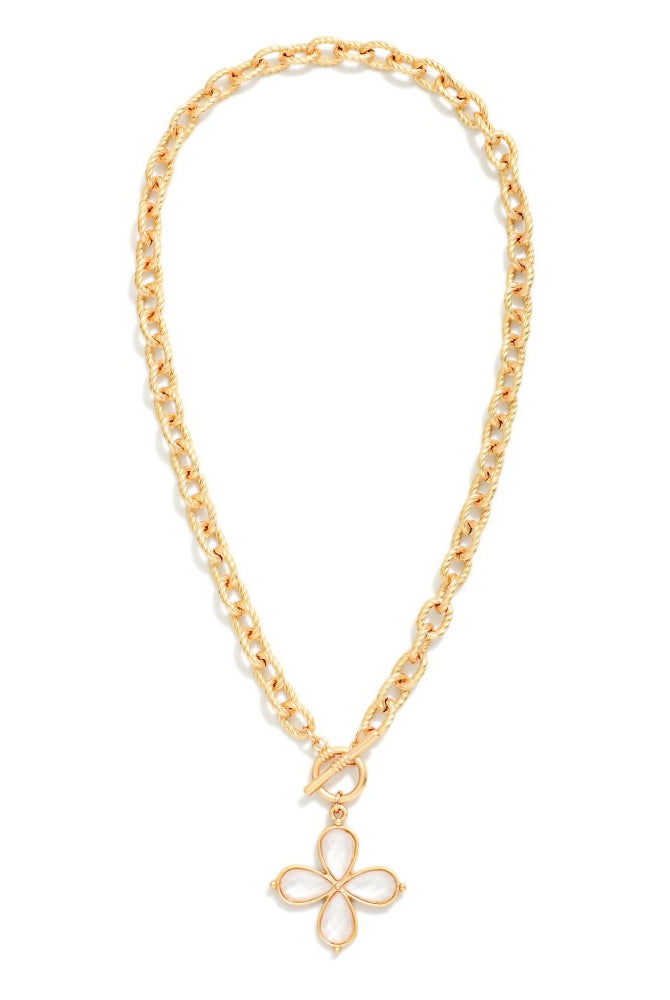 Chain Link Toggle Clasp Necklace - White-280 Accessories-judson-The Lovely Closet, Women's Fashion Boutique in Alexandria, KY