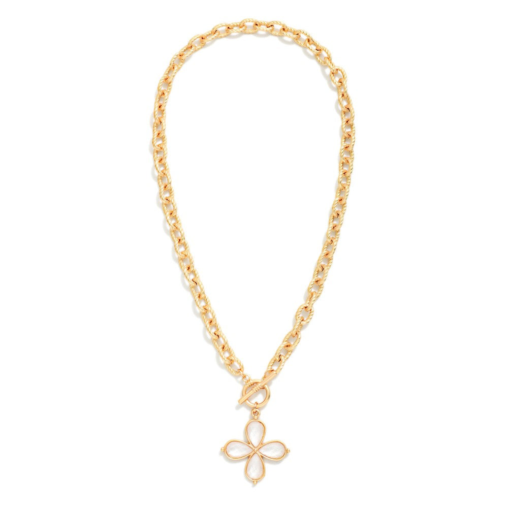 Chain Link Toggle Clasp Necklace - White-280 Accessories-judson-The Lovely Closet, Women's Fashion Boutique in Alexandria, KY
