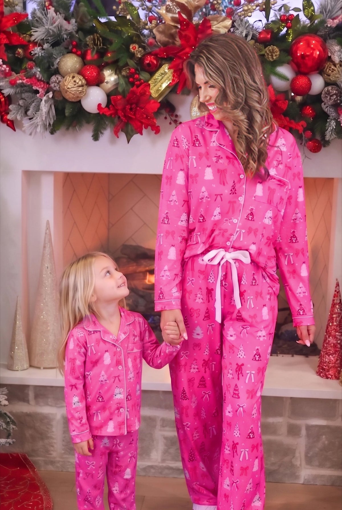 Jess Lea Pretty Pink Christmas Ruffle Pajamas-350 Holiday-Jess Lea-The Lovely Closet, Women's Fashion Boutique in Alexandria, KY