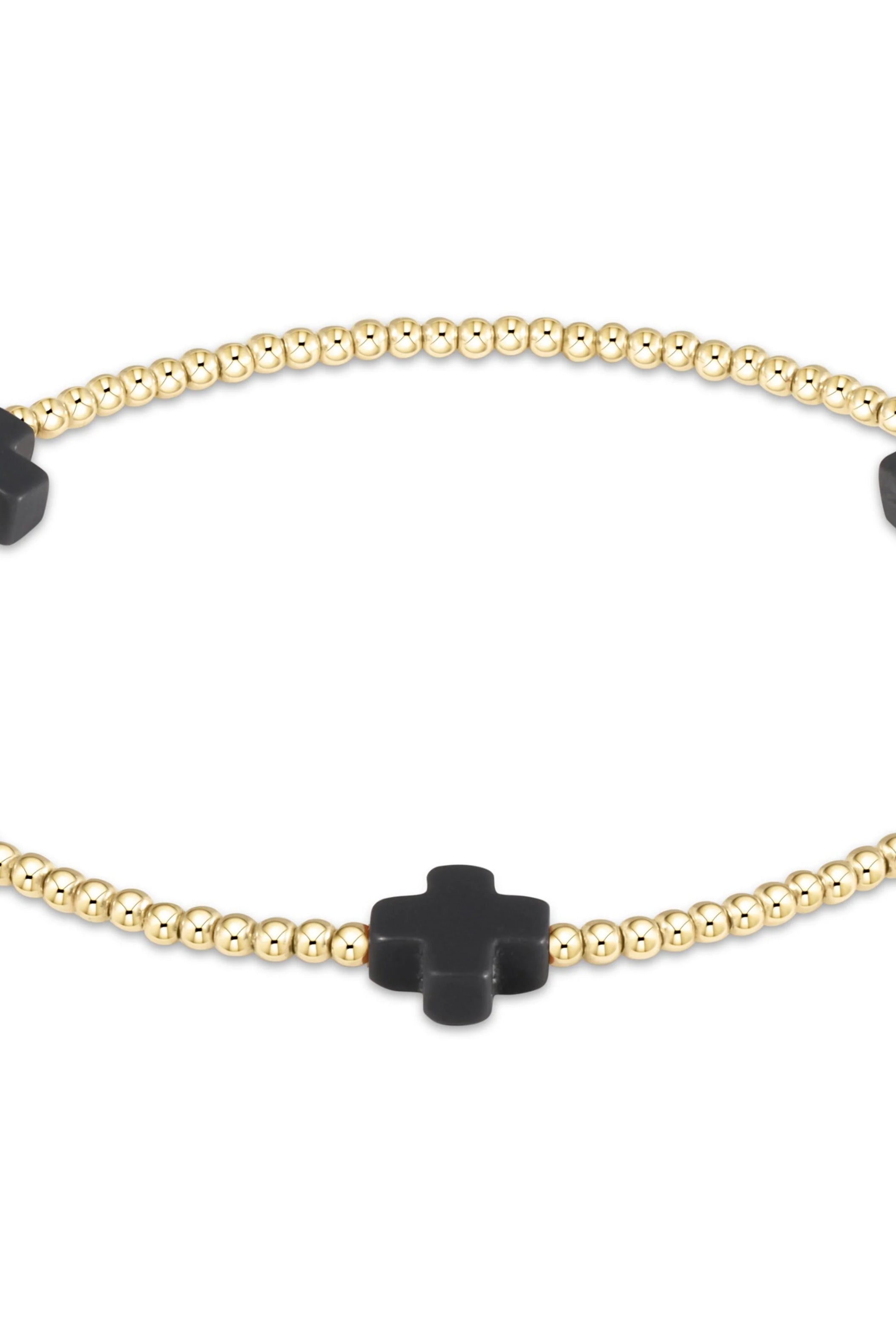 Signature Cross Gold Pattern 2mm Bead Bracelet-260 eNewton-eNewton-The Lovely Closet, Women's Fashion Boutique in Alexandria, KY