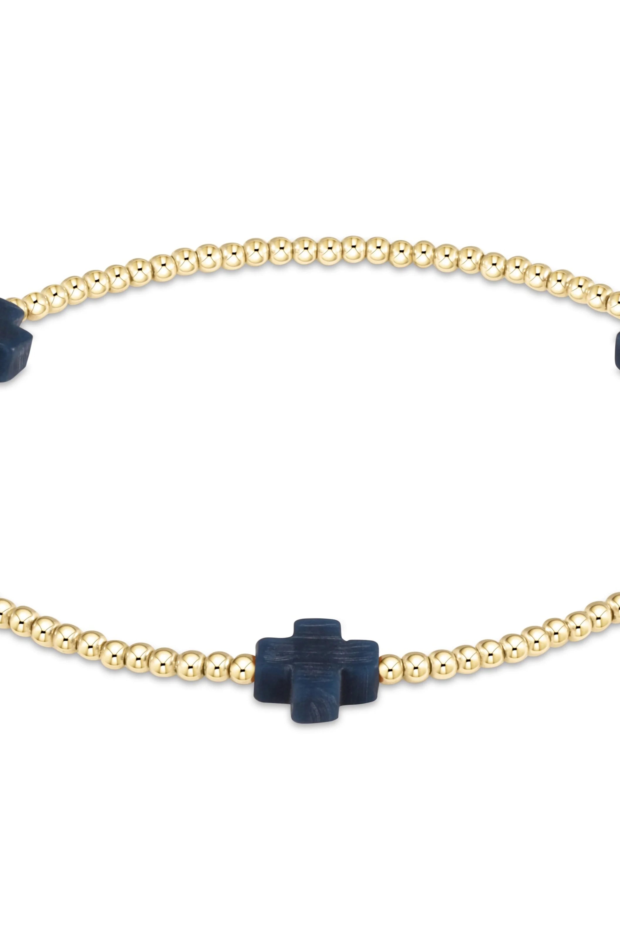 Signature Cross Gold Pattern 2mm Bead Bracelet-260 eNewton-eNewton-The Lovely Closet, Women's Fashion Boutique in Alexandria, KY