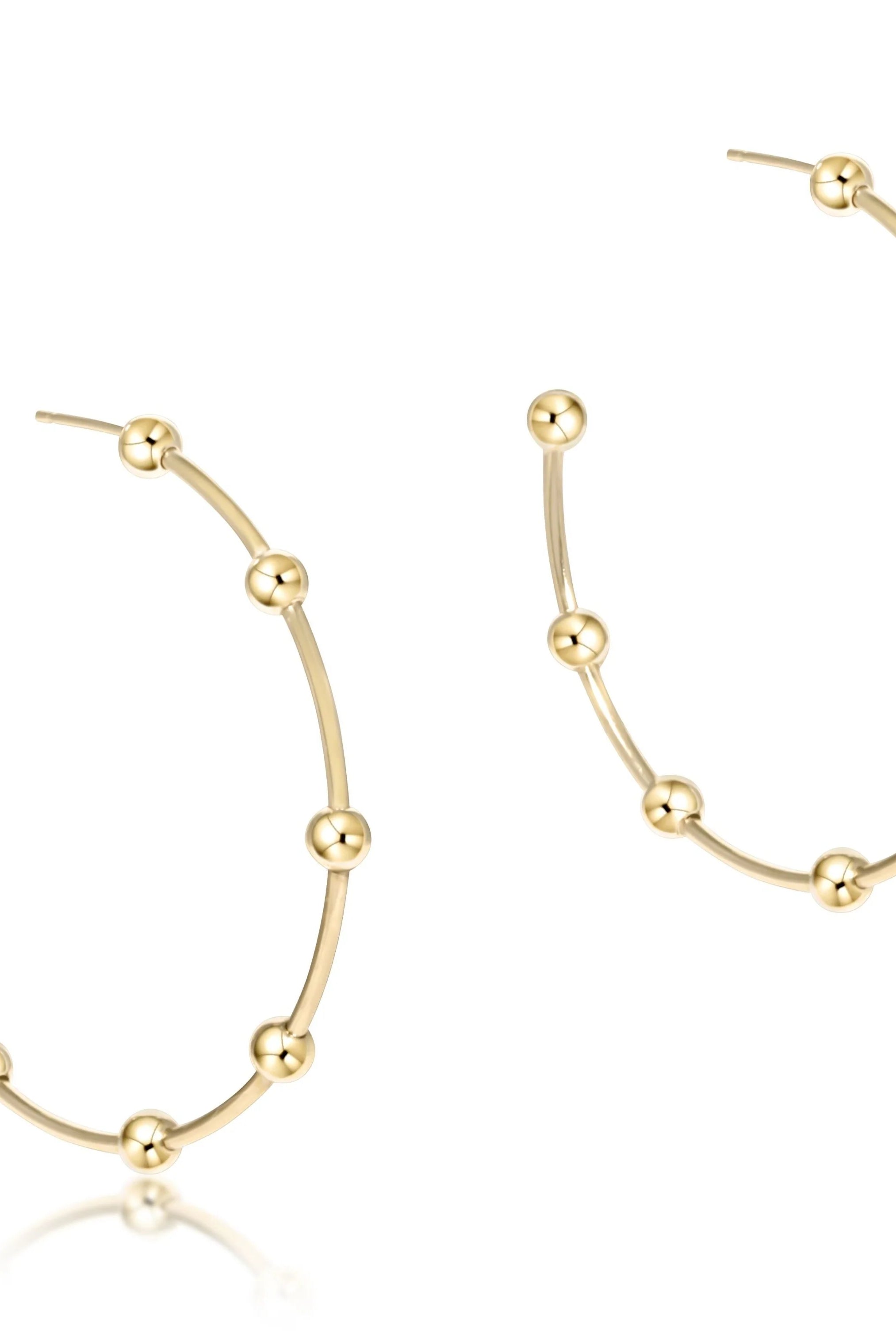 1.5” Beaded Simplicity Post Hoop-260 eNewton-eNewton-The Lovely Closet, Women's Fashion Boutique in Alexandria, KY