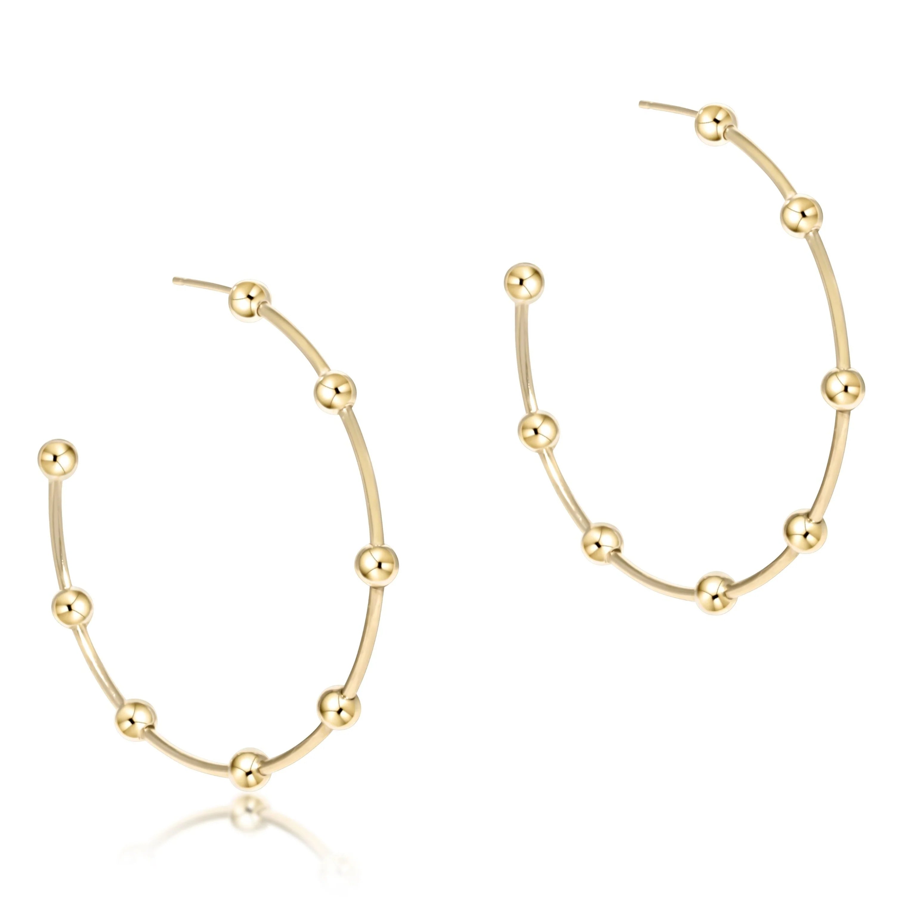 1.5” Beaded Simplicity Post Hoop-260 eNewton-eNewton-The Lovely Closet, Women's Fashion Boutique in Alexandria, KY