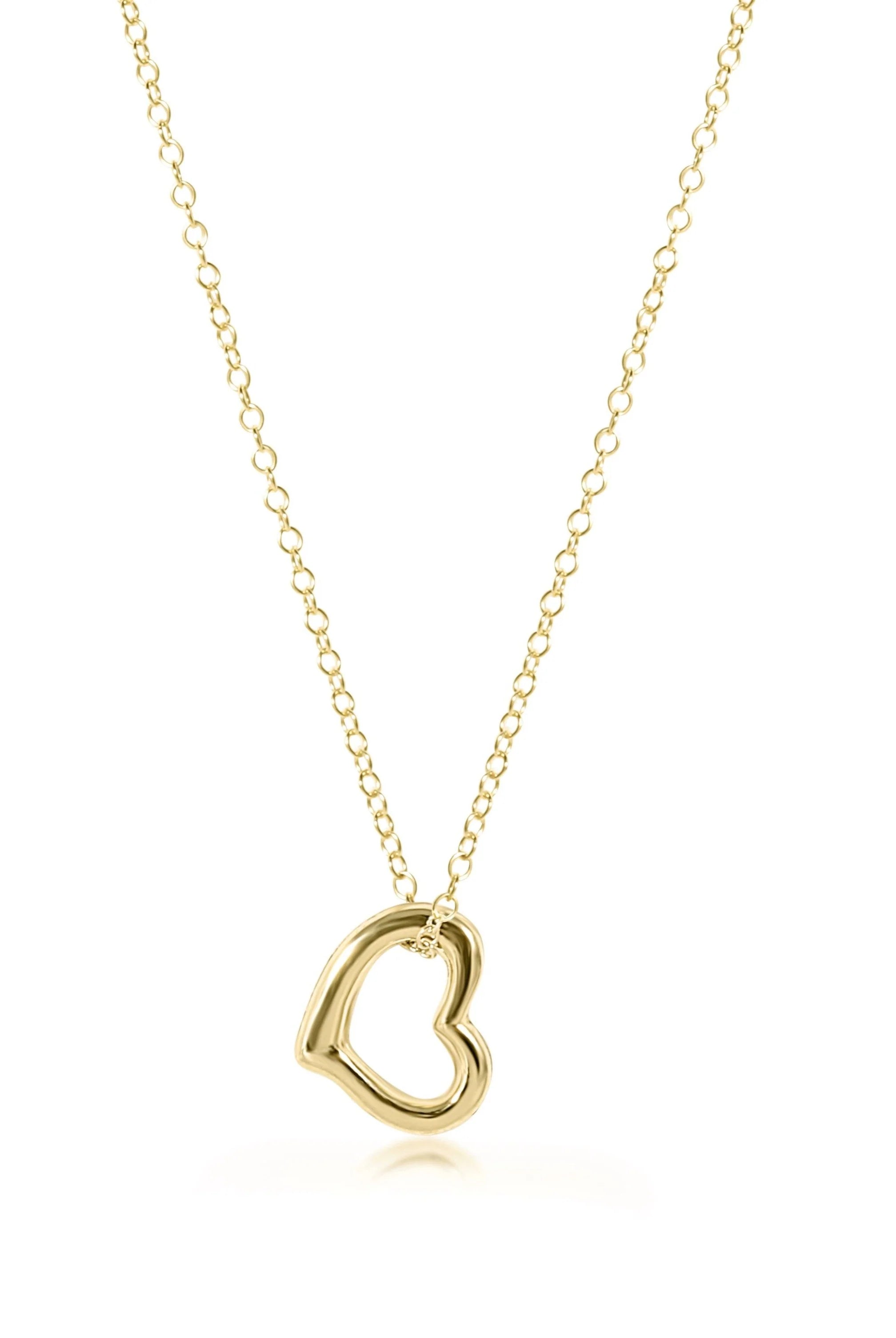 Egirl 14’ Gold Heart Charm Necklace Lg Heart-260 eNewton-eNewton-The Lovely Closet, Women's Fashion Boutique in Alexandria, KY