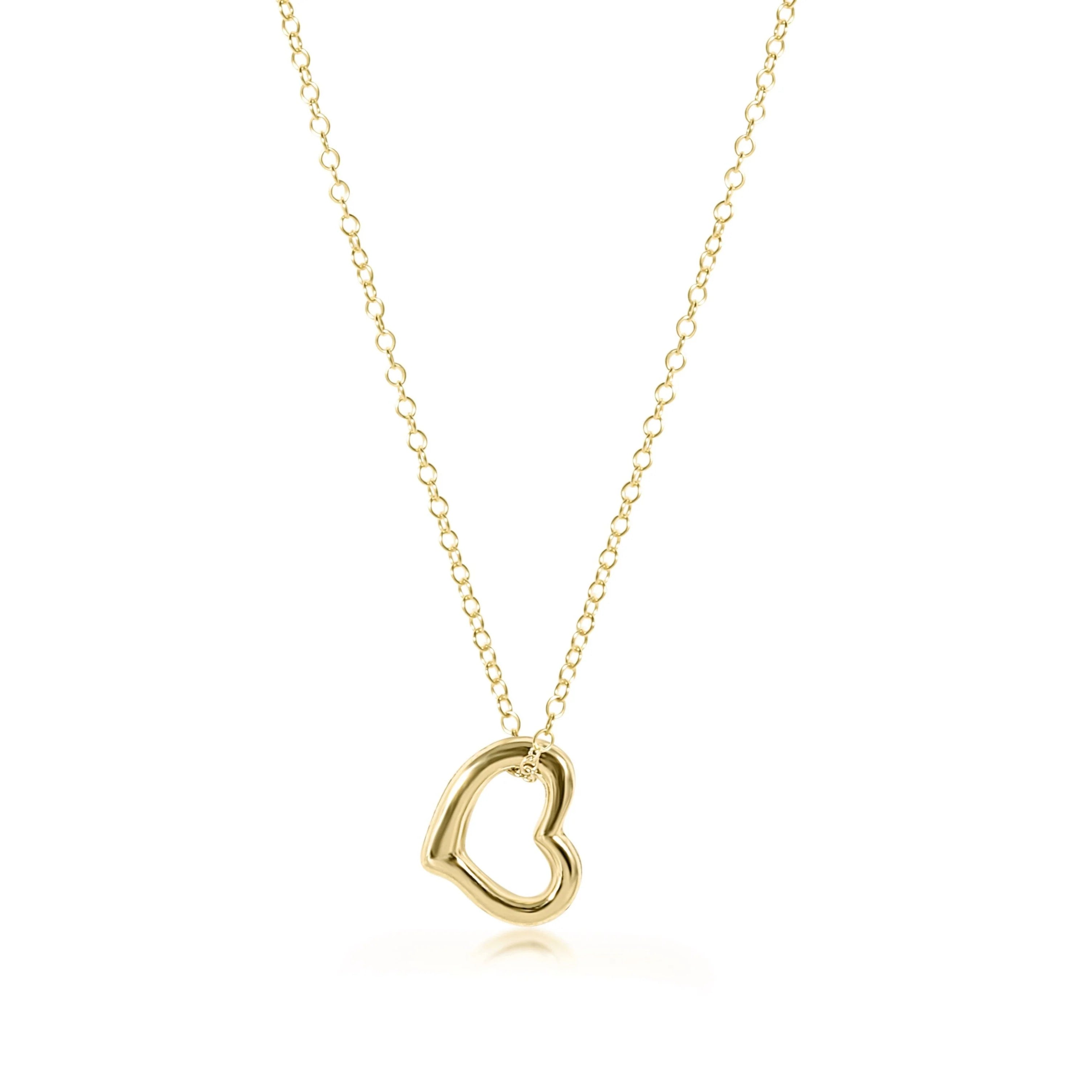 Egirl 14’ Gold Heart Charm Necklace Lg Heart-260 eNewton-eNewton-The Lovely Closet, Women's Fashion Boutique in Alexandria, KY