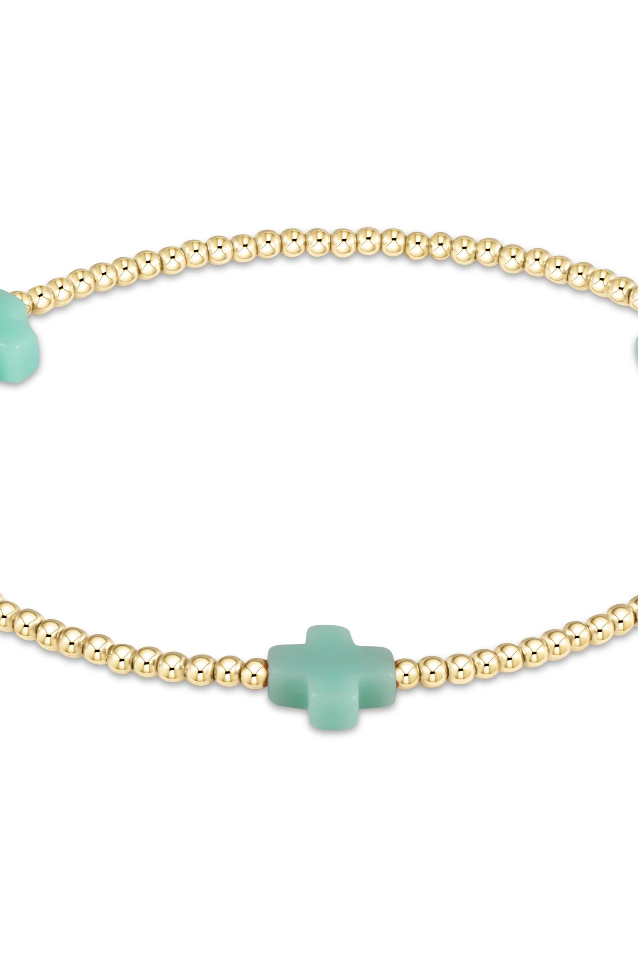 Signature Cross Gold Pattern 2mm Bead Bracelet-260 eNewton-eNewton-The Lovely Closet, Women's Fashion Boutique in Alexandria, KY