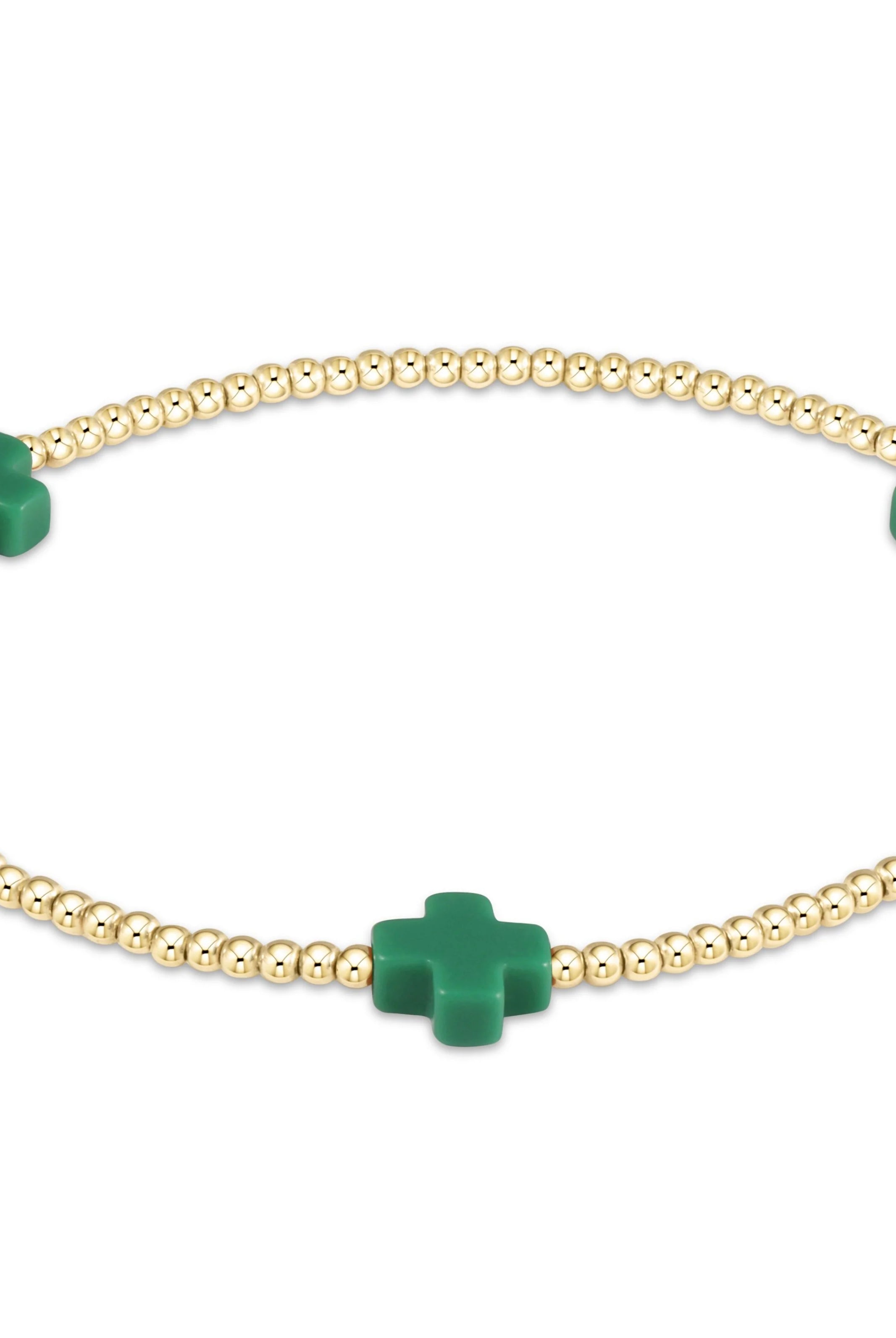 Signature Cross Gold Pattern 2mm Bead Bracelet-260 eNewton-eNewton-The Lovely Closet, Women's Fashion Boutique in Alexandria, KY