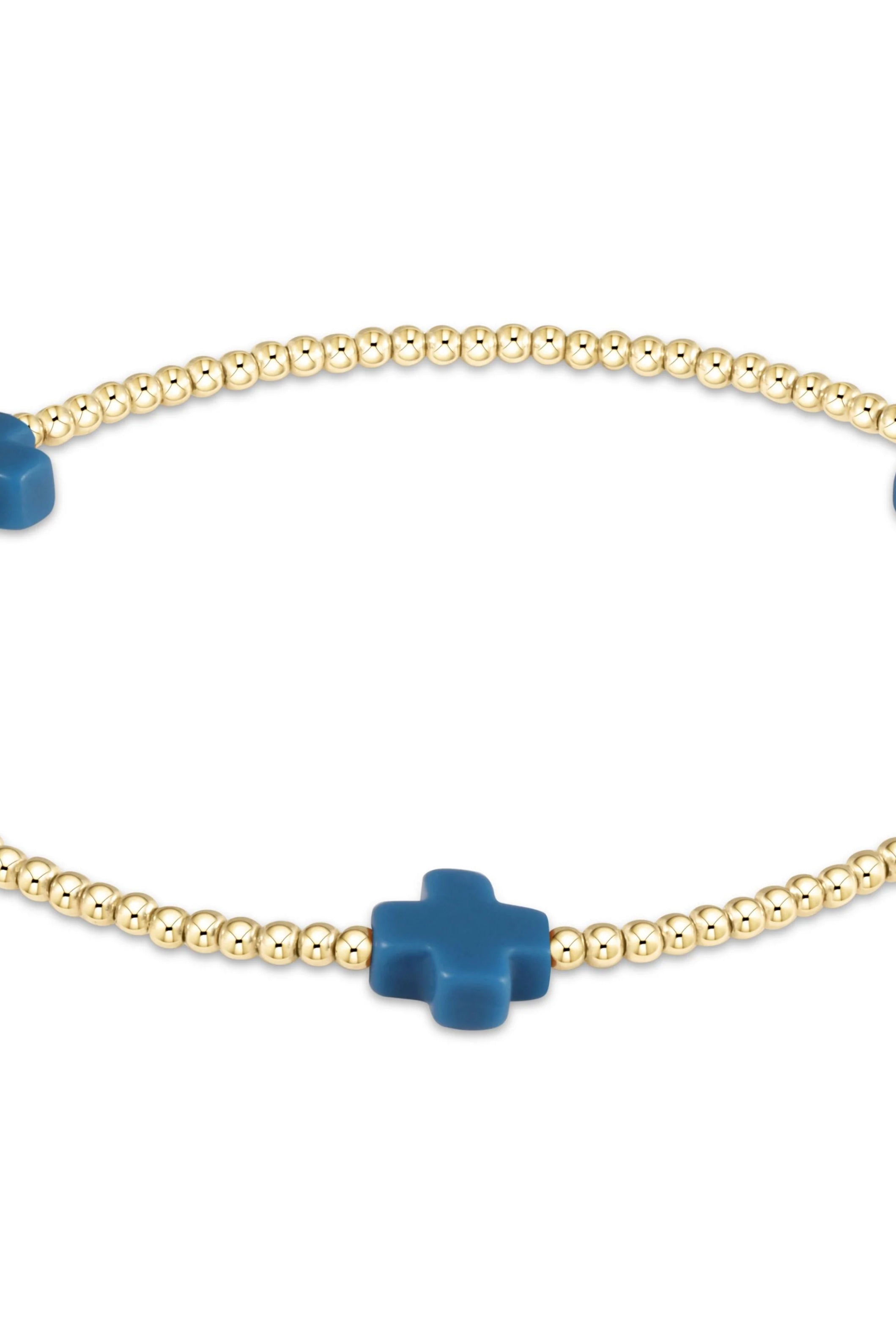 Signature Cross Gold Pattern 2mm Bead Bracelet-260 eNewton-eNewton-The Lovely Closet, Women's Fashion Boutique in Alexandria, KY