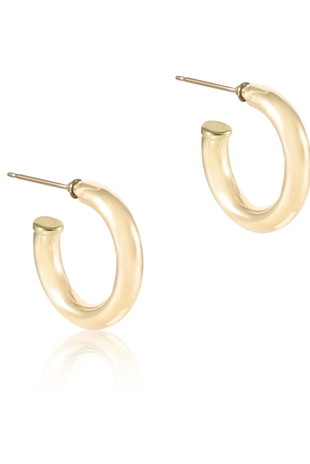 1” Round Gold Post Hoop-Earrings-eNewton-The Lovely Closet, Women's Fashion Boutique in Alexandria, KY