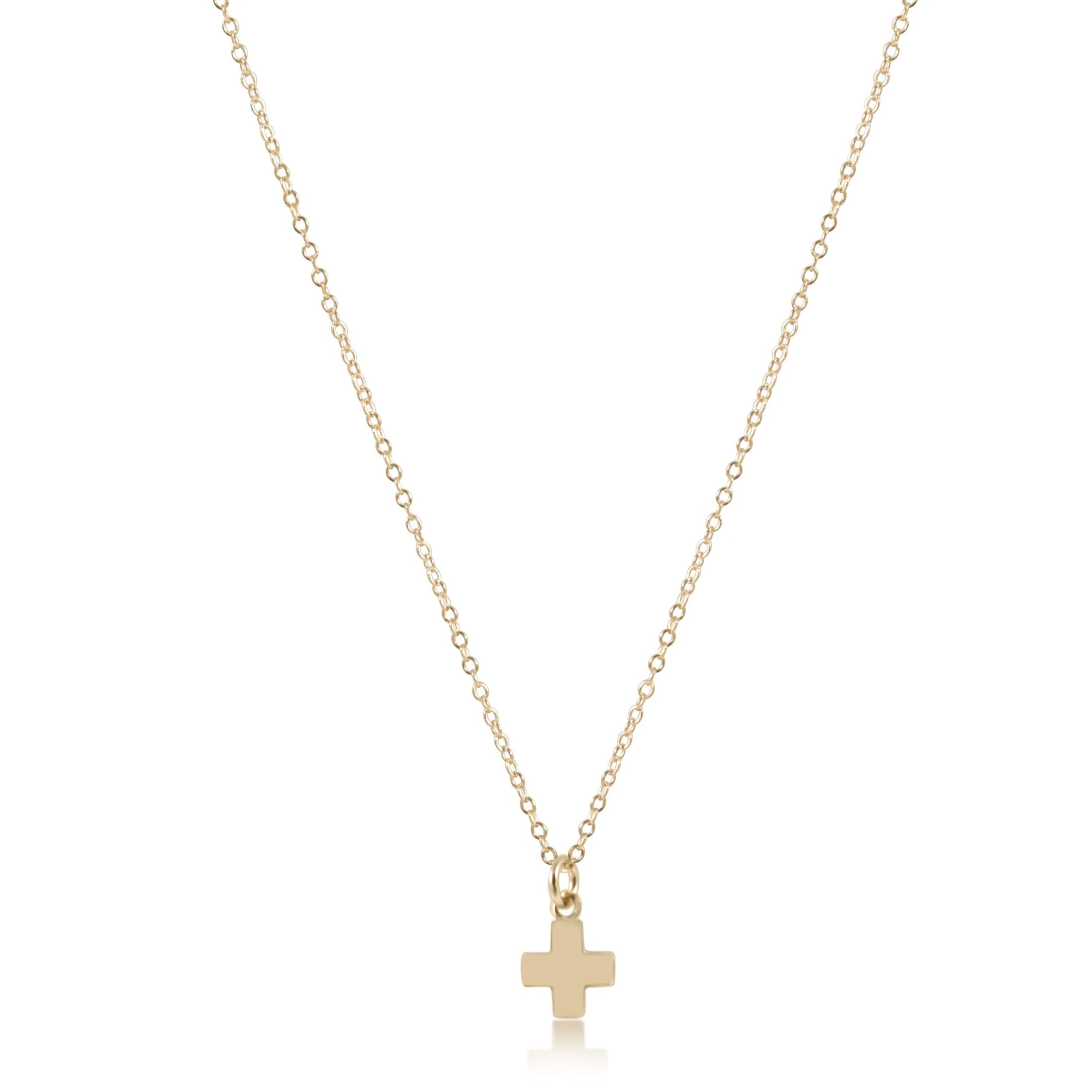16’ Signature Cross Small Gold Necklace-260 eNewton-eNewton-The Lovely Closet, Women's Fashion Boutique in Alexandria, KY