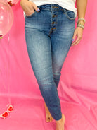 RISEN Button Fly Relaxed Fit Skinny-Pants-Risen-The Lovely Closet, Women's Fashion Boutique in Alexandria, KY