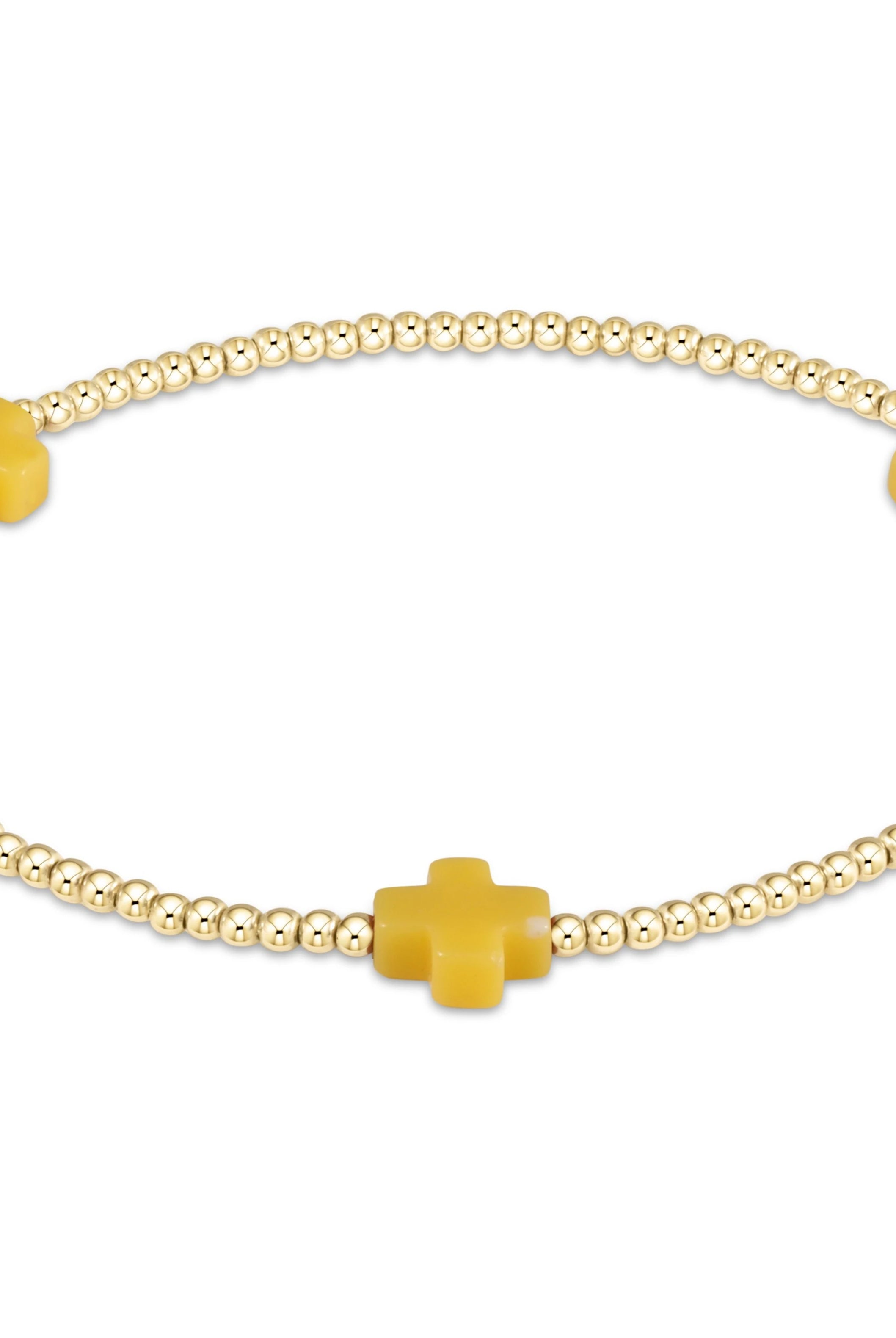 Signature Cross Gold Pattern 2mm Bead Bracelet-260 eNewton-eNewton-The Lovely Closet, Women's Fashion Boutique in Alexandria, KY