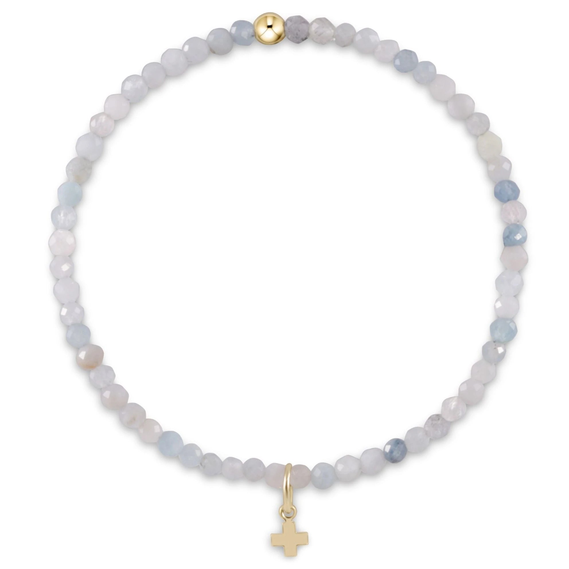 EXTENDS Aquamarine Gemstone 3mm Signature Cross Bracelet-260 eNewton-eNewton-The Lovely Closet, Women's Fashion Boutique in Alexandria, KY