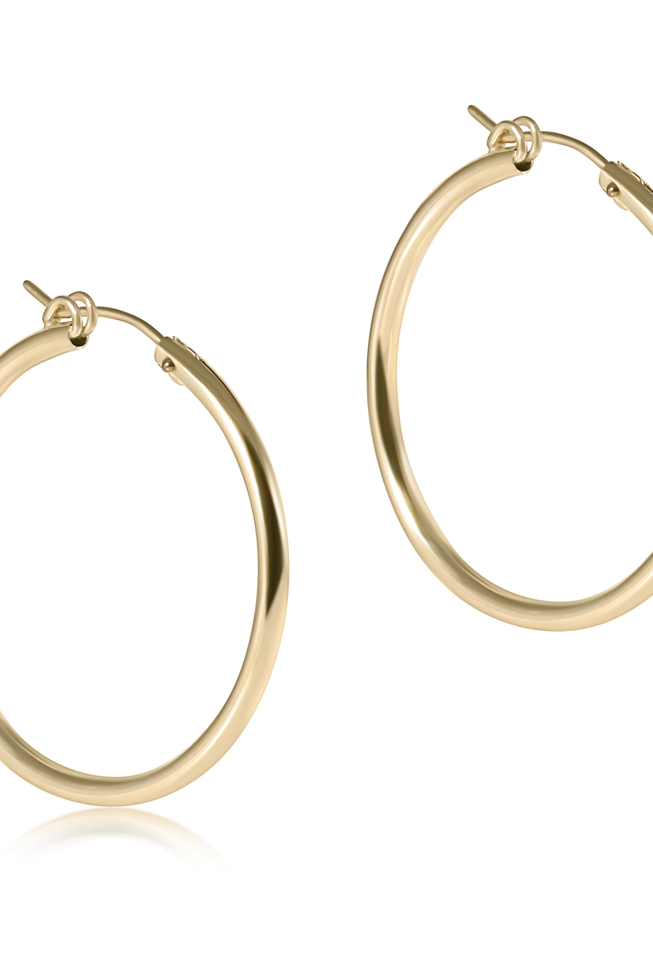 Round Gold 1.25" Hoop Smooth-Earrings-eNewton-The Lovely Closet, Women's Fashion Boutique in Alexandria, KY