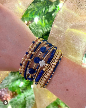 Enewton, Enewton bracelet, lapis stone, natural stone, 14k gold filled jewelry, worry proof wear