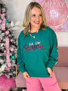 Sarah FaLaLa Season Sweatshirt-110 Long Sleeve Top-Mary square-The Lovely Closet, Women's Fashion Boutique in Alexandria, KY