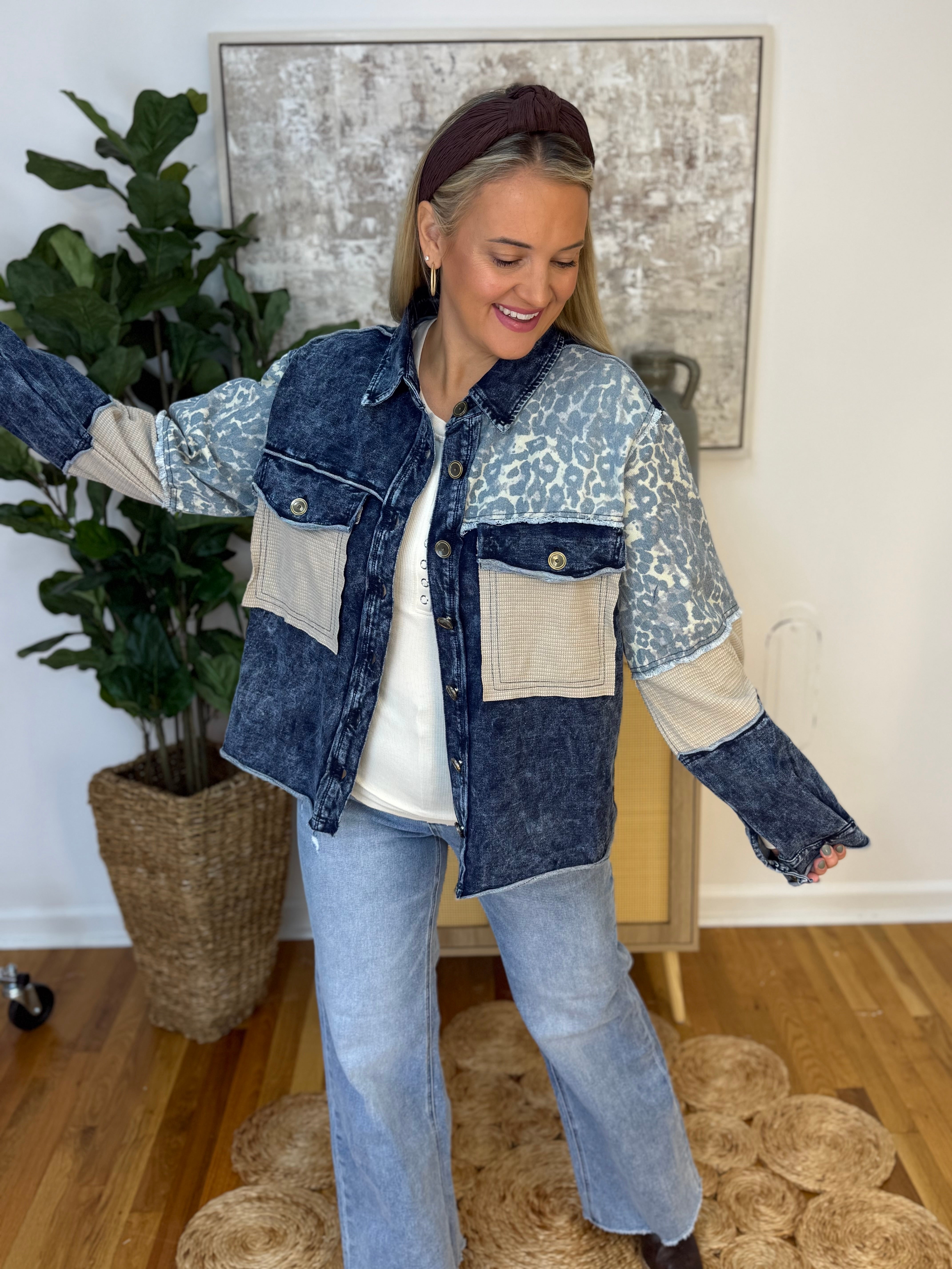 Turning Heads Denim Jacket by POL-170 Jackets/Outerwear-POL-The Lovely Closet, Women's Fashion Boutique in Alexandria, KY