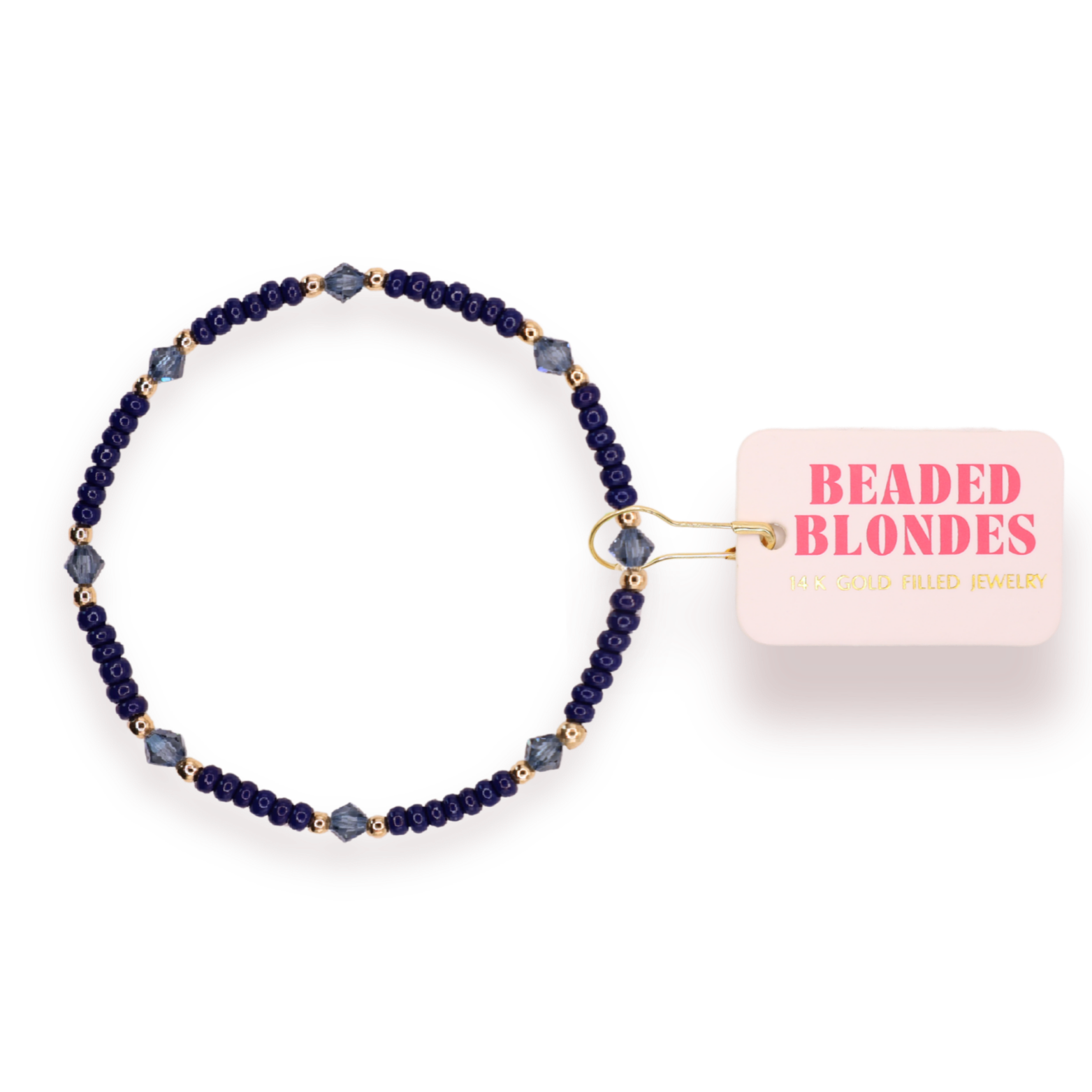 Eleanor Bracelet in Denim: Standard 6.75 inch-bracelet-Beaded Blondes-The Lovely Closet, Women's Fashion Boutique in Alexandria, KY