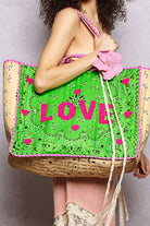 LOVE Bandana Quilted Tote Bag-280 Accessories-Pol Clothing-The Lovely Closet, Women's Fashion Boutique in Alexandria, KY