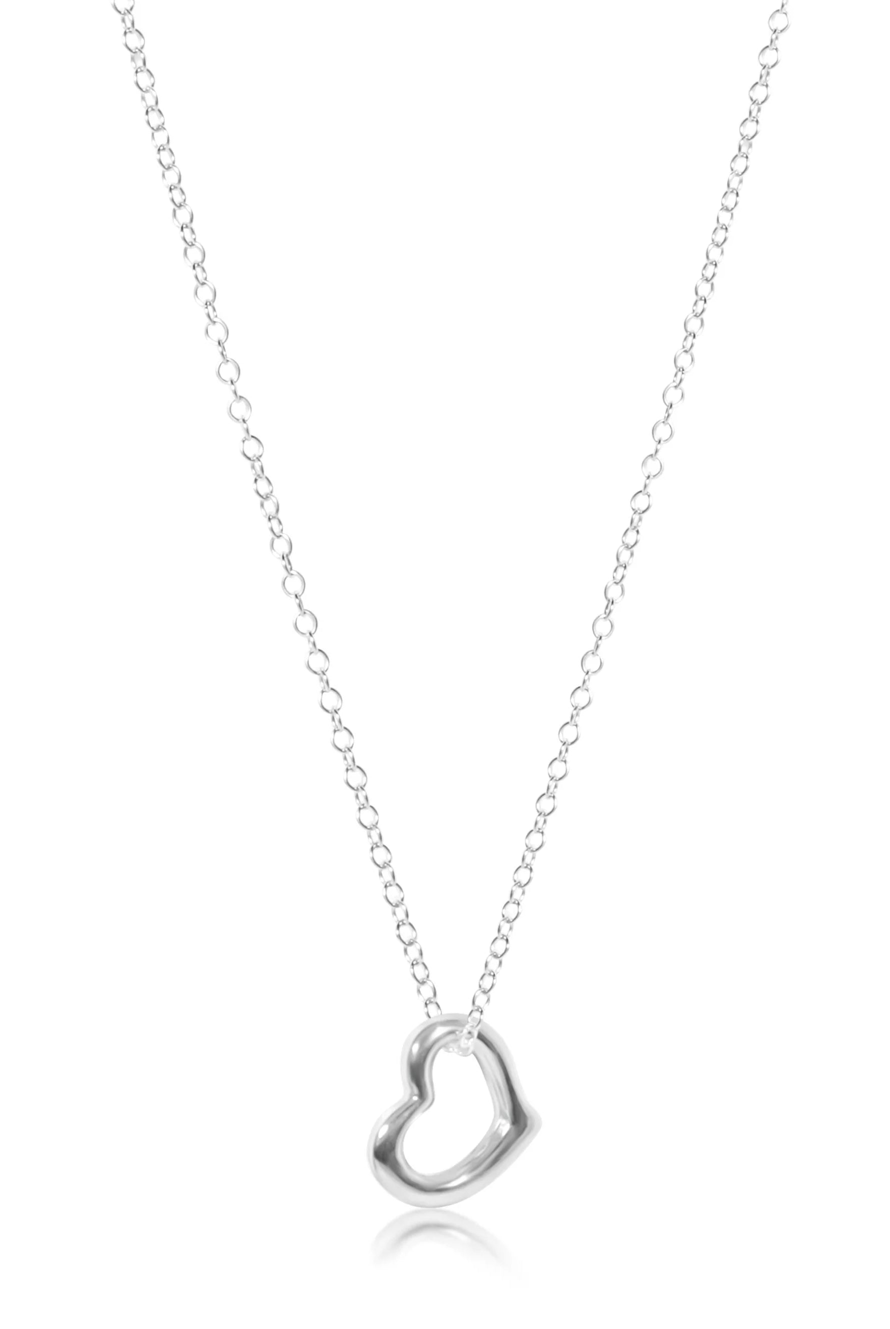 16” Sterling Love Charm Necklace-Necklaces-eNewton-The Lovely Closet, Women's Fashion Boutique in Alexandria, KY