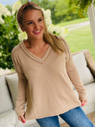 Autumn Days Ribbed Top - Beige-110 Long Sleeve Top-zenana-The Lovely Closet, Women's Fashion Boutique in Alexandria, KY