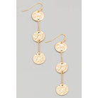 Hammered Metal Gold Drop Earring-250 Jewelry-Fame-The Lovely Closet, Women's Fashion Boutique in Alexandria, KY