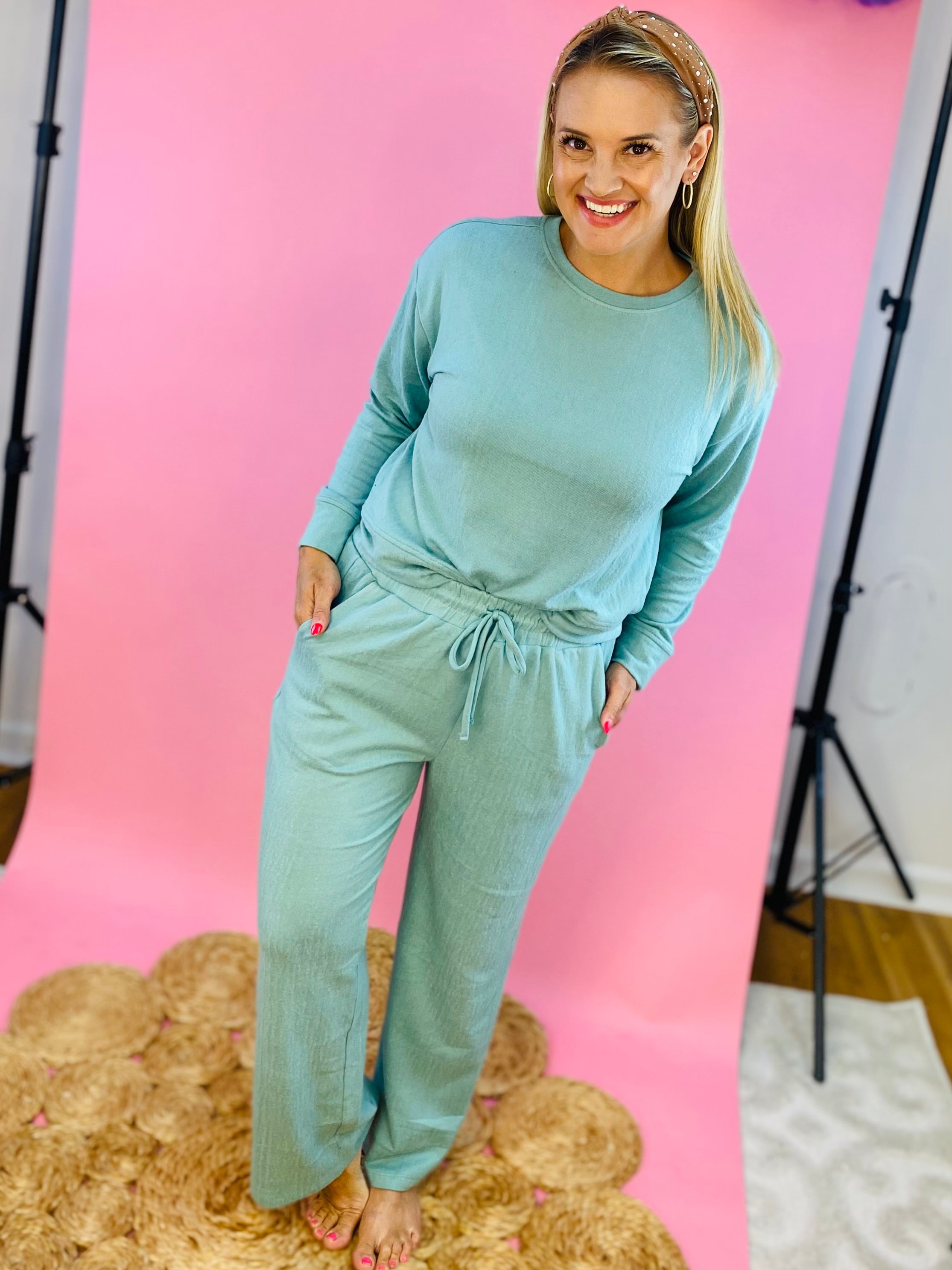 Mary Square Luxury Pant Set - Lagoon-310 Gift-Mary Square-The Lovely Closet, Women's Fashion Boutique in Alexandria, KY