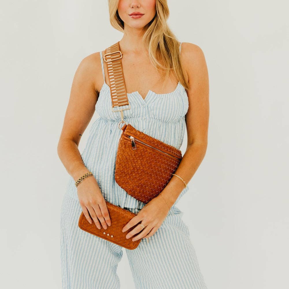 Westlyn Woven Bum Bag - Brown-290 Bag/Handbags-Pretty Simple-The Lovely Closet, Women's Fashion Boutique in Alexandria, KY