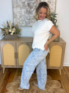 RISEN High Rise Baggy Floral Print Jeans-210 Jeans-Risen-The Lovely Closet, Women's Fashion Boutique in Alexandria, KY