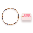 Charlotte Bracelet in Denim and Mocha: Standard 6.75 inch-bracelet-Beaded Blondes-The Lovely Closet, Women's Fashion Boutique in Alexandria, KY