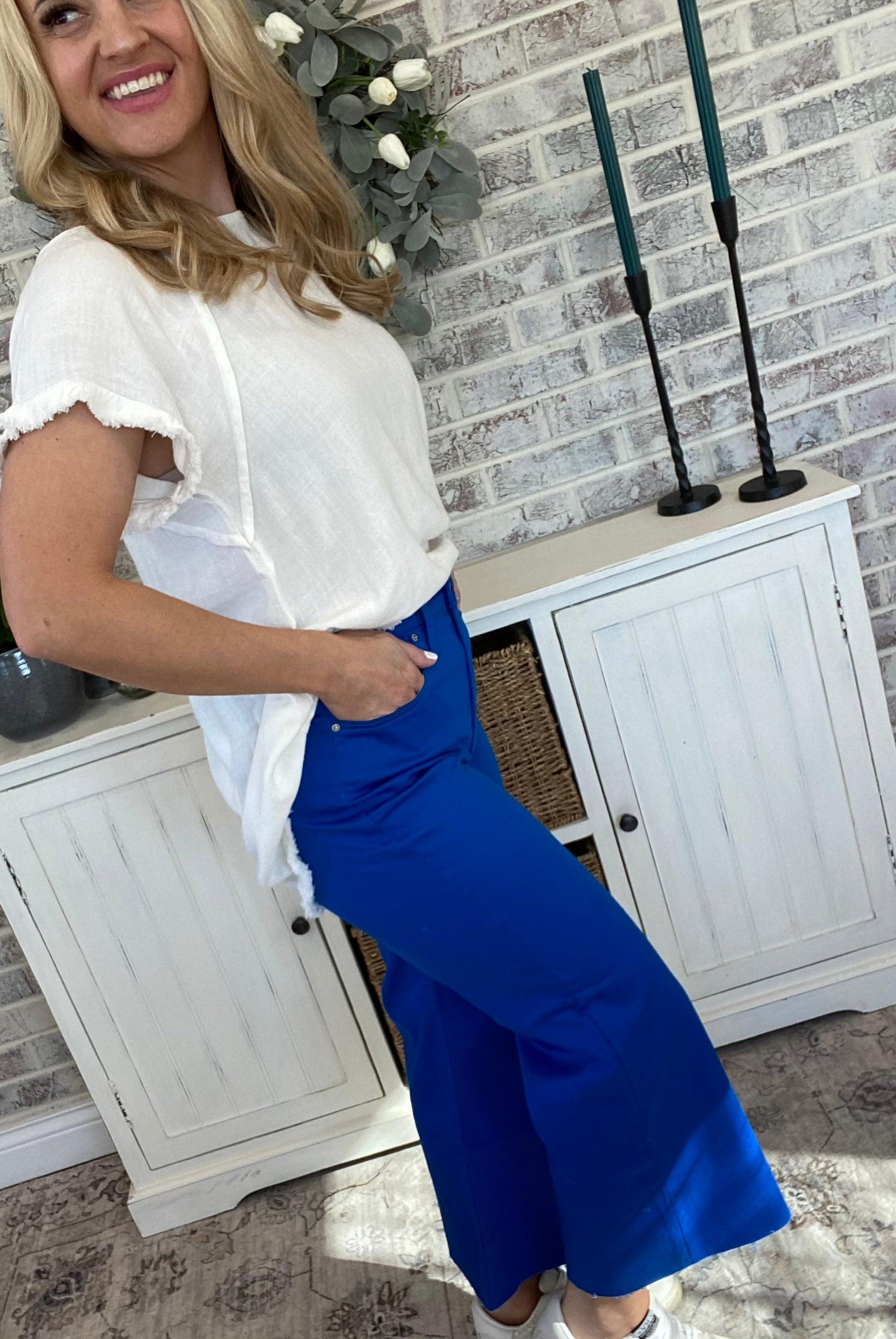 Ocean Waves Cropped Pant-Pants-The Lovely Closet-The Lovely Closet, Women's Fashion Boutique in Alexandria, KY