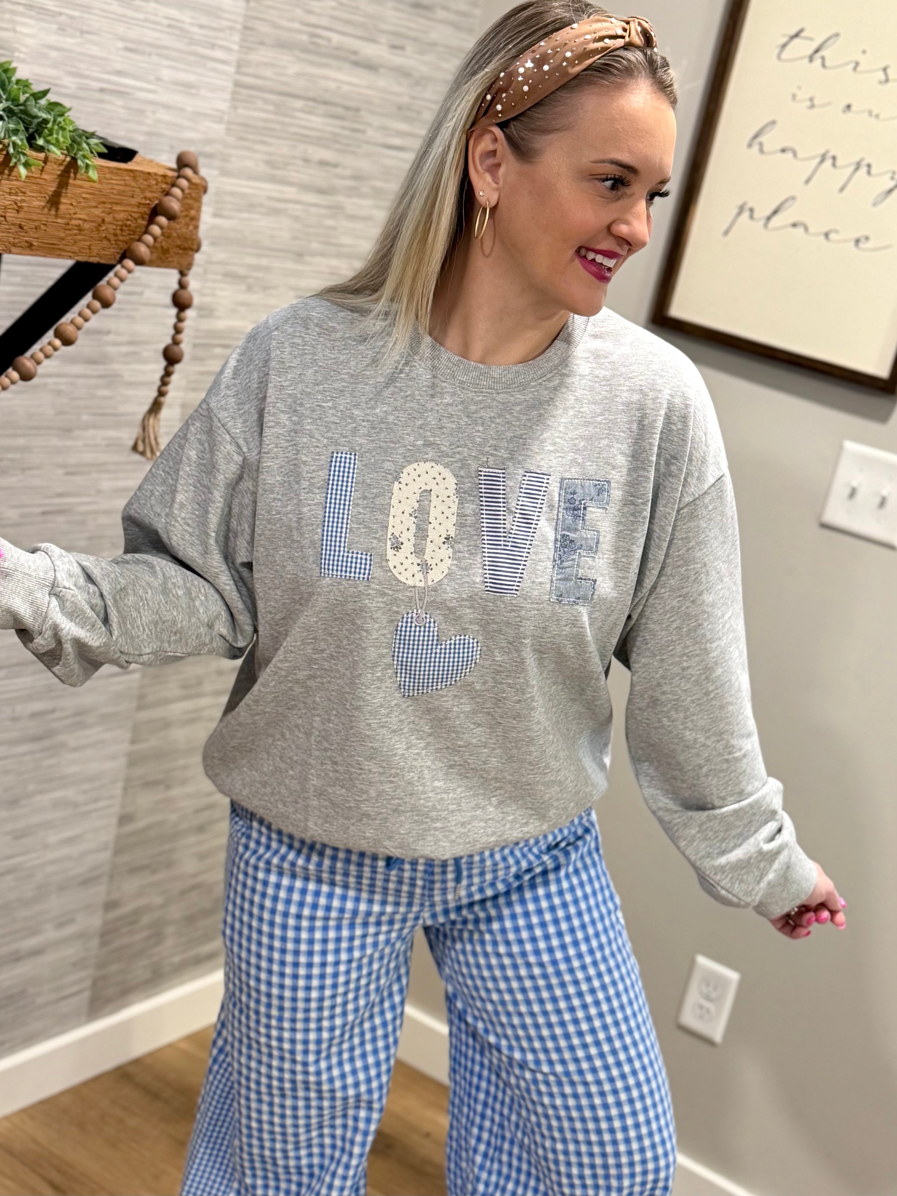 LOVE Appliqué Pullover-110 Long Sleeve Top-Main Strip-The Lovely Closet, Women's Fashion Boutique in Alexandria, KY