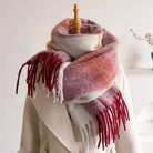 Gradient Knit Tassel Scarf - Wine-280 Accessories-ACCITY-The Lovely Closet, Women's Fashion Boutique in Alexandria, KY