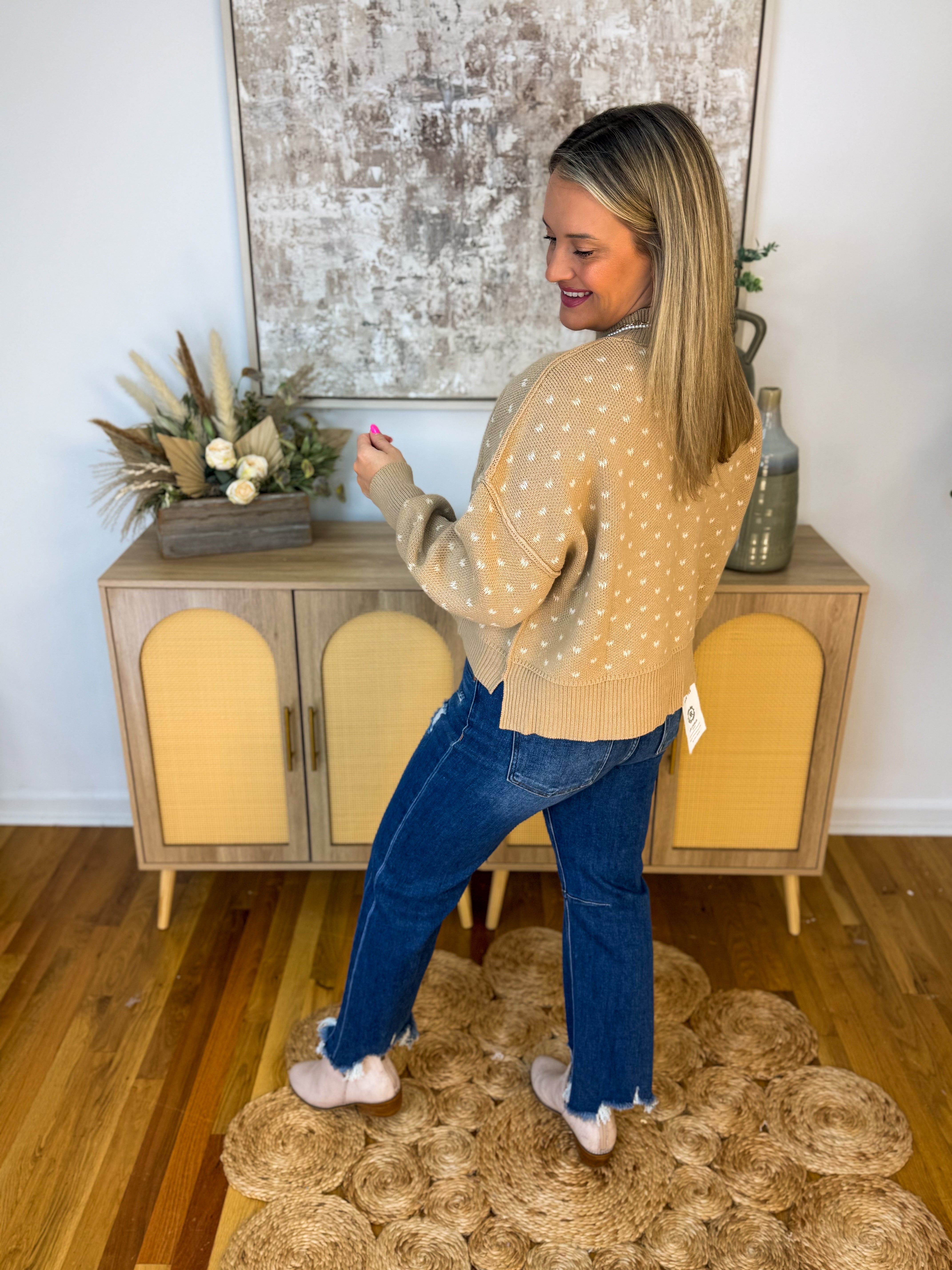 Subtle Heart Sweater-140 Sweaters-Blu Pepper-The Lovely Closet, Women's Fashion Boutique in Alexandria, KY