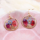 Cottage Floral Blue Red Dried Flower Earrings-280 Accessories-ZAD-The Lovely Closet, Women's Fashion Boutique in Alexandria, KY